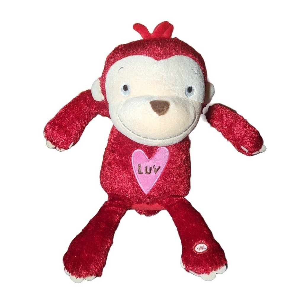 Hallmark Valentine's Red LUV U Monkey Animated Plush Talks and Moves Arms